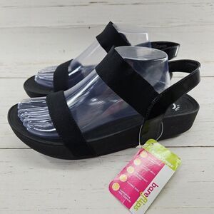 BareTraps Gazelle Womens 11 Black Platform Ankle Strap Open Toe Sandals Shoes‎